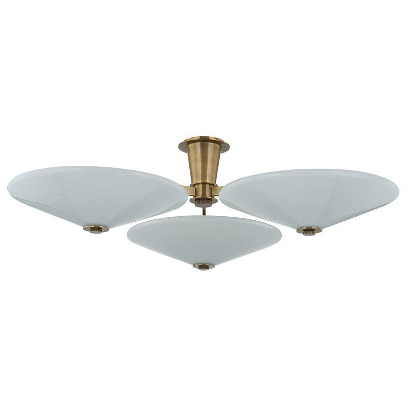 Cologne 3-Light LED Flush Mount Vintage Brass