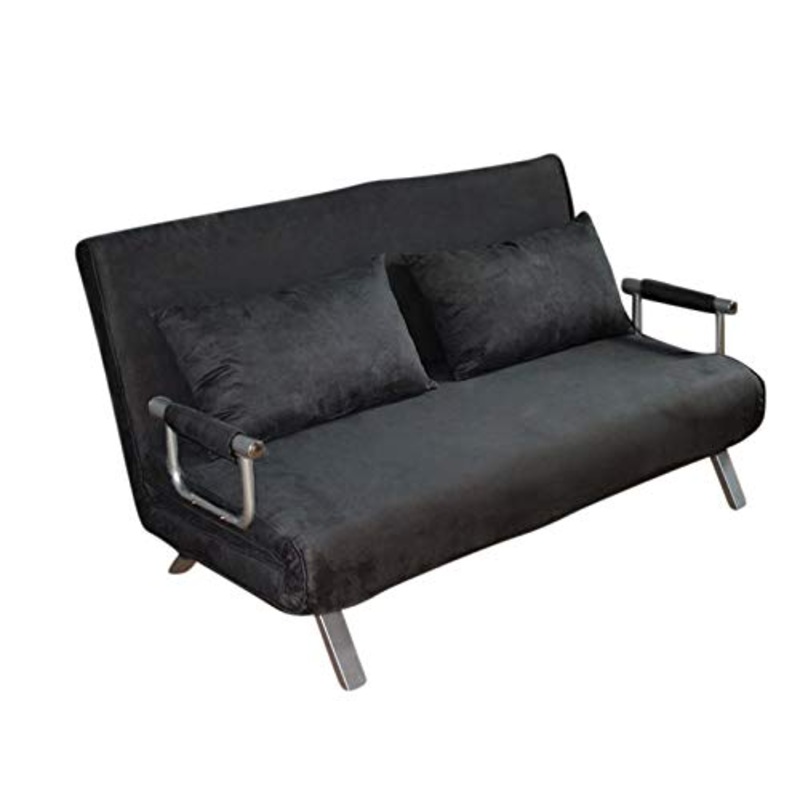 ITALFROM Divano Letto Sof Bed Nero Divani153x69x82h Divanetti Divano Letto 2 Piazze cod.4033