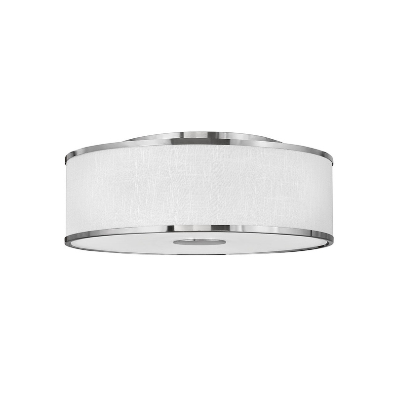 LED Foyer Pendant from the Halo Off White Collection in Brushed Nickel Finish by Hinkley