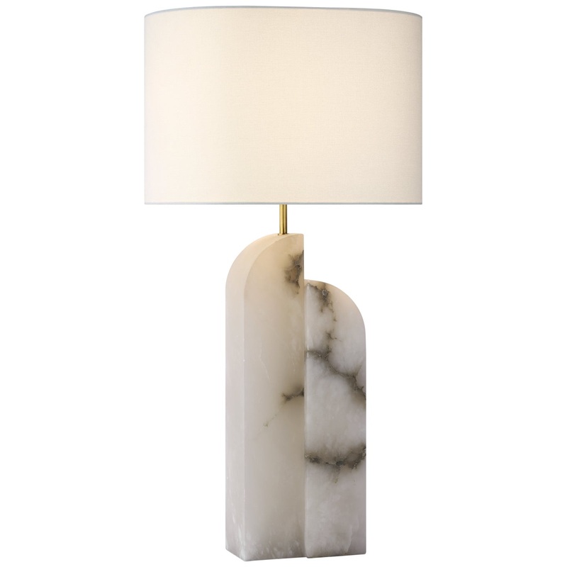 LED Table Lamp from the Savoye Collection in Alabaster Finish by Visual Comfort Signature