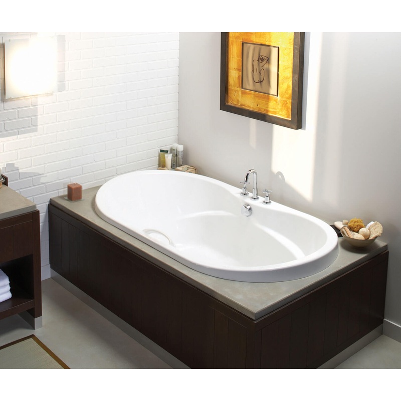MAAX 102757-055-001-100 Living 7242 Acrylic Drop-in Center Drain Aerofeel Bathtub in White