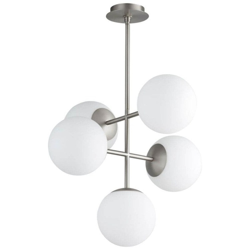 Nebula Five-Light 8″ LED Pendant – Satin Nickel
