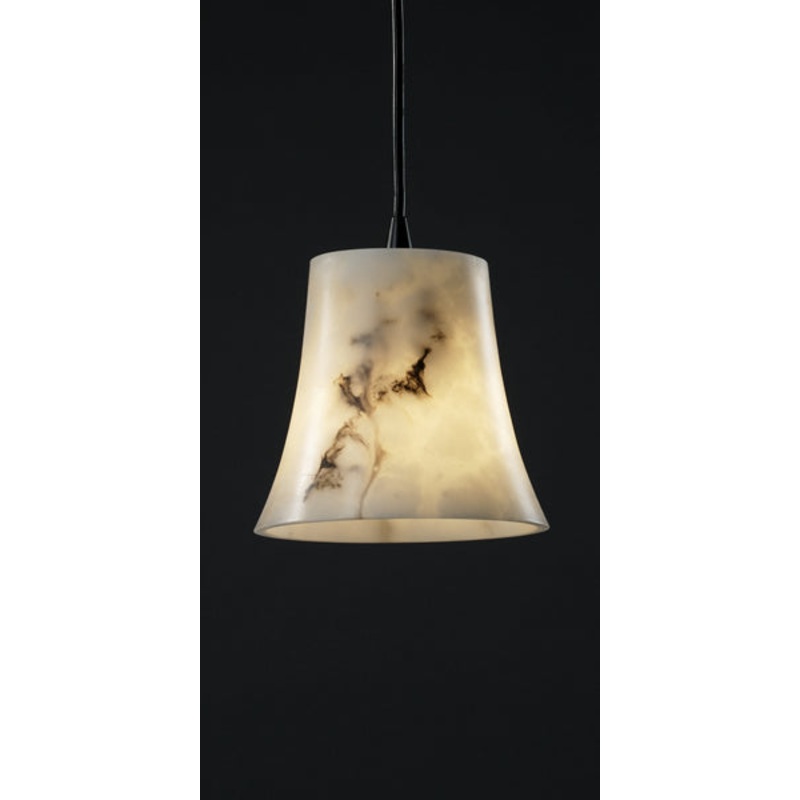 One Light Pendant from the LumenAria Collection in Matte Black Finish by Justice Designs