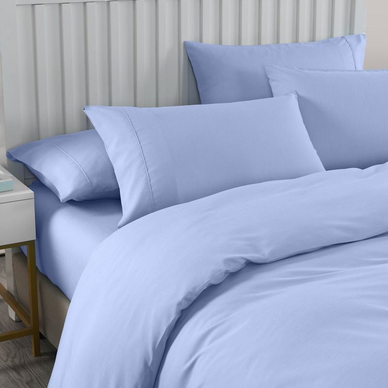 Royal Comfort 2000TC 6 Piece Bamboo Sheet & Quilt Cover Set Cooling Breathable – King – Light Blue