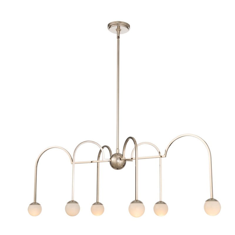 Six Light Island Pendant from the Bistro Collection in Polished Nickel Finish by Kalco