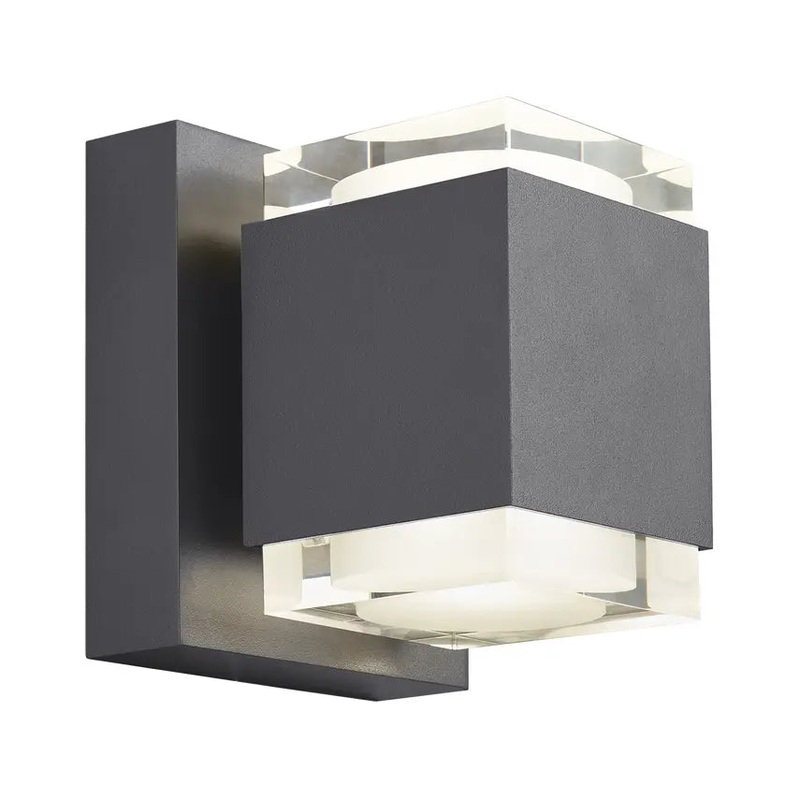 Voto 6 Outdoor Wall Up & Downlight Charcoal In-Line Fuse + Surge Protection