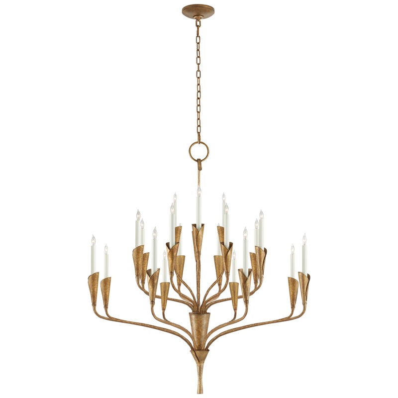 20 Light Chandelier from the Aiden Collection in Gilded Iron Finish by Visual Comfort Signature