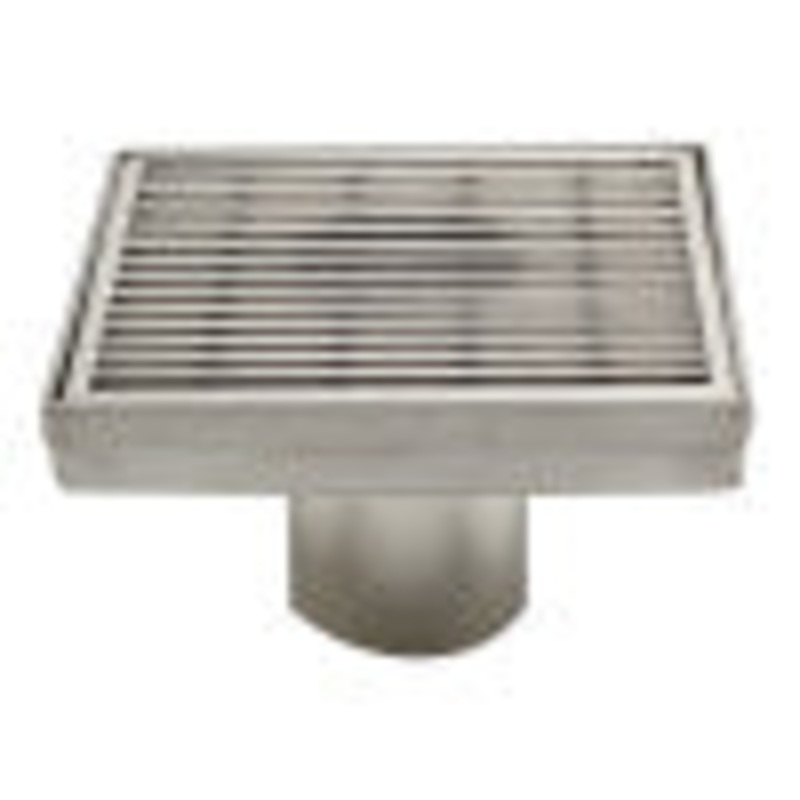 ALFI brand ABSD55D 5″ x 5″ Square Stainless Steel Shower Drain with Groove Lines