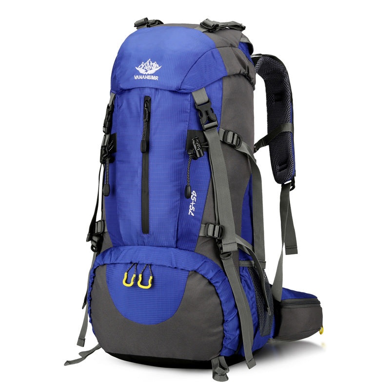 Blue Nylon Hiking Backpack – Multifunctional Outdoor Sports Bag