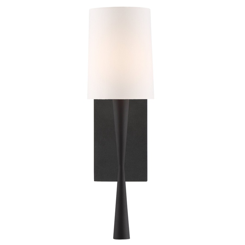 Crystorama TRE-221-BF Trenton One Light Wall Sconce Black Forged