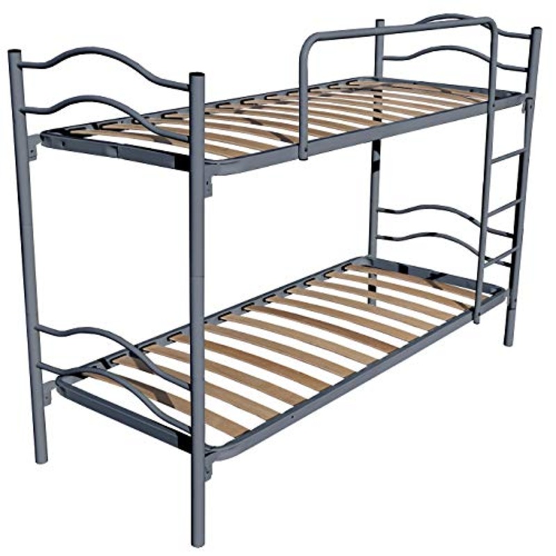 DOLCI SOGNI Letto a Castello per Adulti e Bambini 205×80 cm Altezza 150 cm, Colore Argento, Letti a Castello con 2 Rete Letto Singolo 80×190, Scomponibile in 2 Letti Singoli