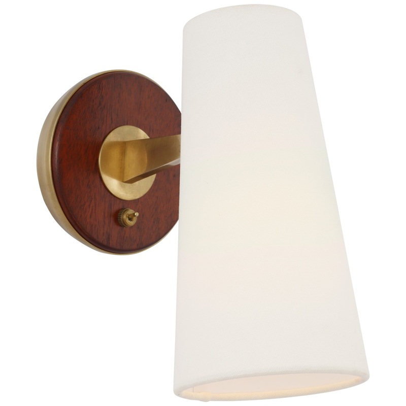 LED Wall Sconce from the Olina Collection in Hand-Rubbed Antique Brass And Mahogany Finish by Visual Comfort Signature