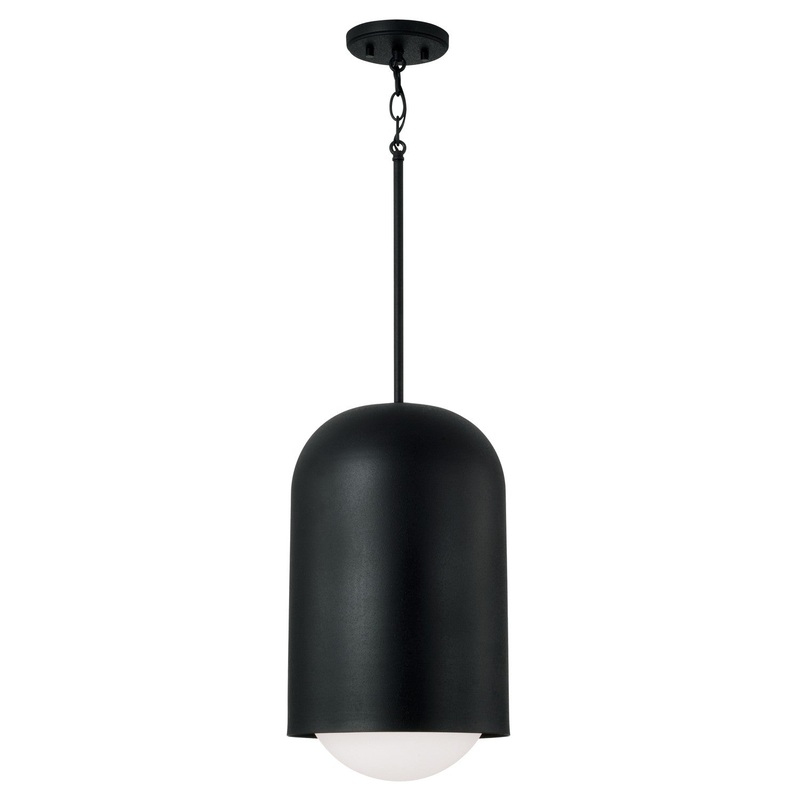 One Light Pendant from the Dolby Collection in Black Iron Finish by Capital Lighting