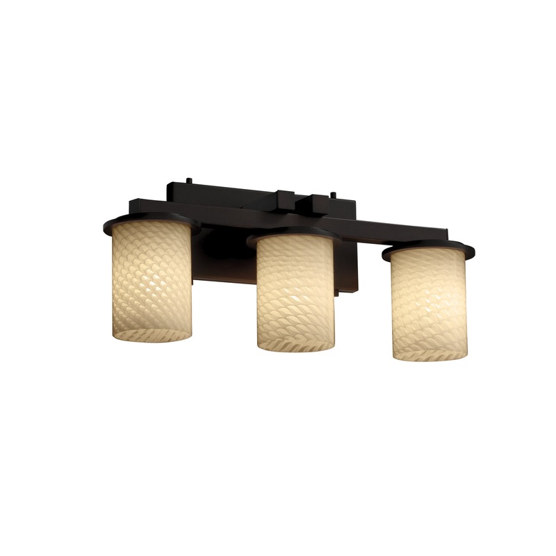 Three Light Bath Bar from the Fusion Collection in Dark Bronze Finish by Justice Designs