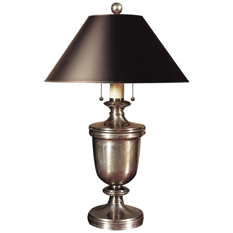Two Light Table Lamp from the Classical Urn Collection in Antique Nickel Finish by Visual Comfort Signature