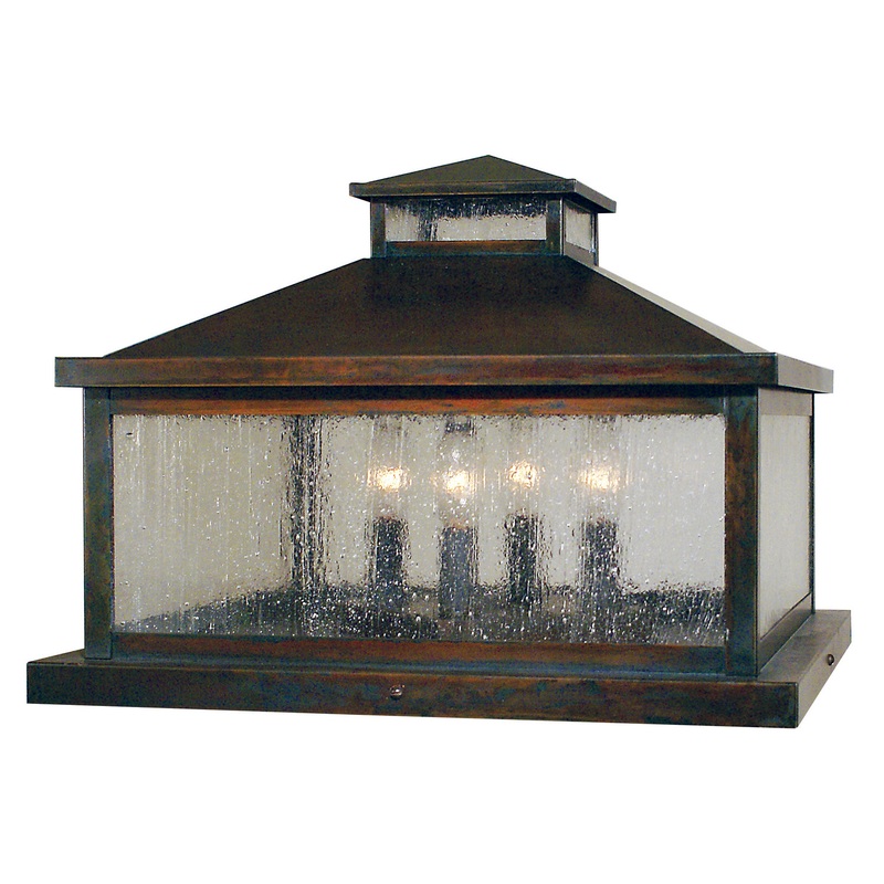 Arroyo CAC-19CS-RC Canterbury Four Light Column Mount Raw Copper