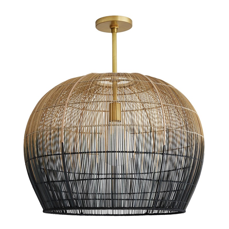 Arteriors 45060 Swami One Light Pendant Natural and Black Ombre