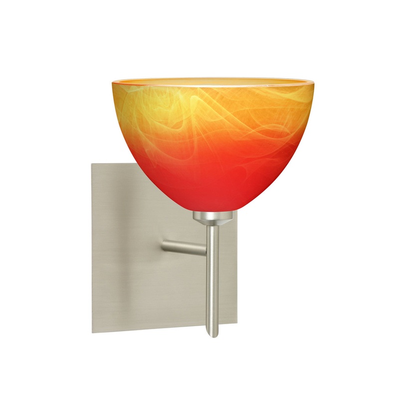 Besa 1SW-4679SL-SN-SQ Brella One Light Wall Sconce Satin Nickel