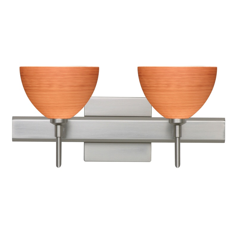 Besa 2SW-4679CH-SN-SQ Brella Two Light Wall Sconce Satin Nickel