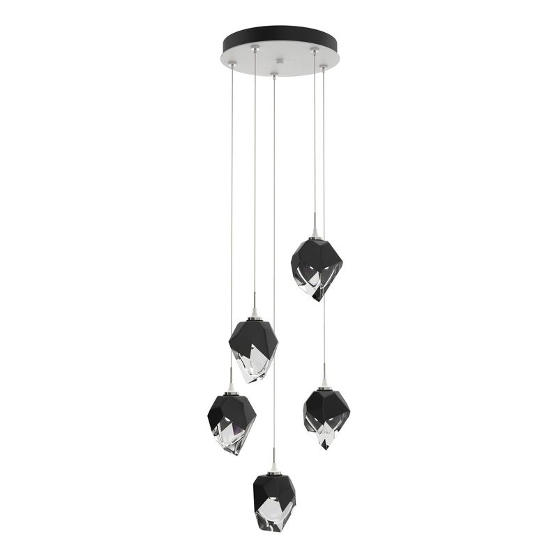 Chrysalis 5-Light Small Crystal Pendant White Black Crystal (BP)