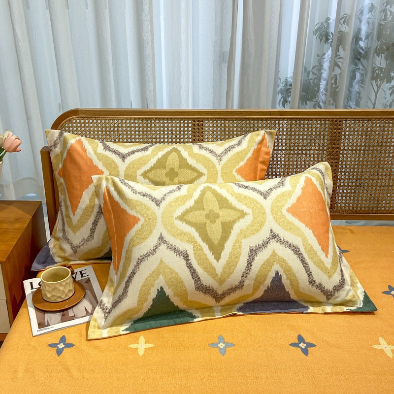 Comfortable cotton pillowcase, double-sided warm design, breathable and skin-friendly – Orange