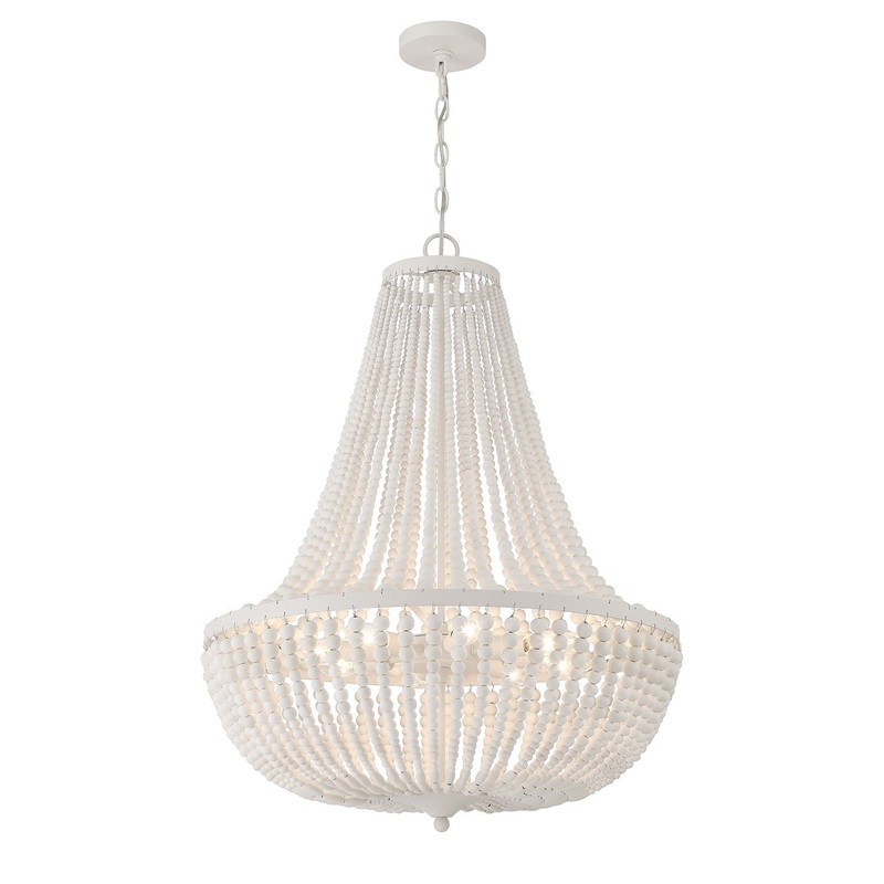Eight Light Chandelier from the Rylee Collection in Matte White Finish by Crystorama