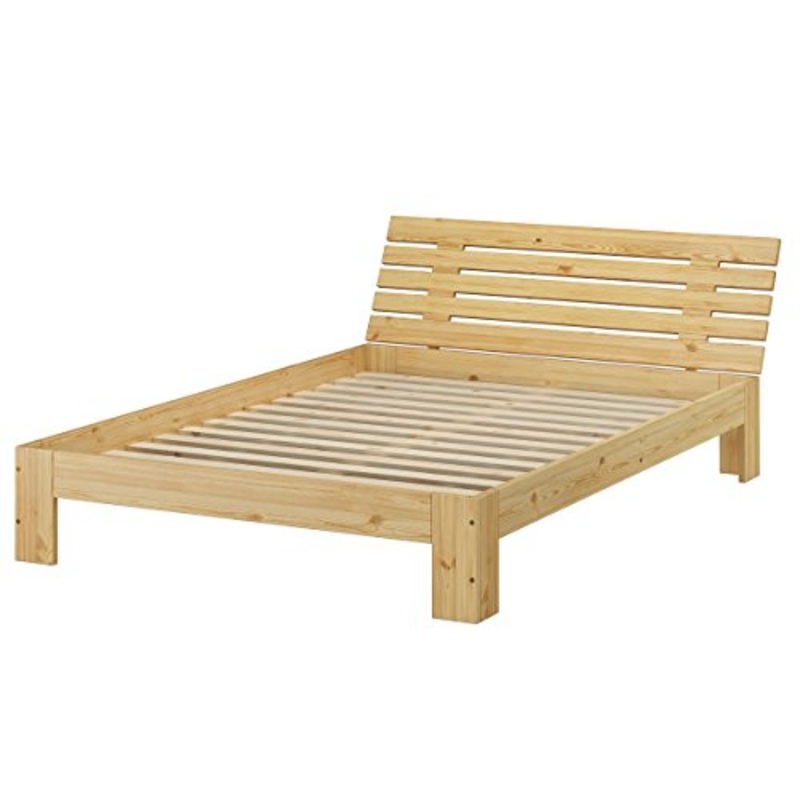 Erst-Holz Elegante Matrimoniale-Francese 140×200 in Pino Laccato con doghe rigide 60.67-14-Tina