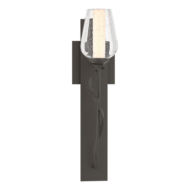 Flora Sconce Dark Smoke Seeded Glass with Opal Diffuser (ZS)