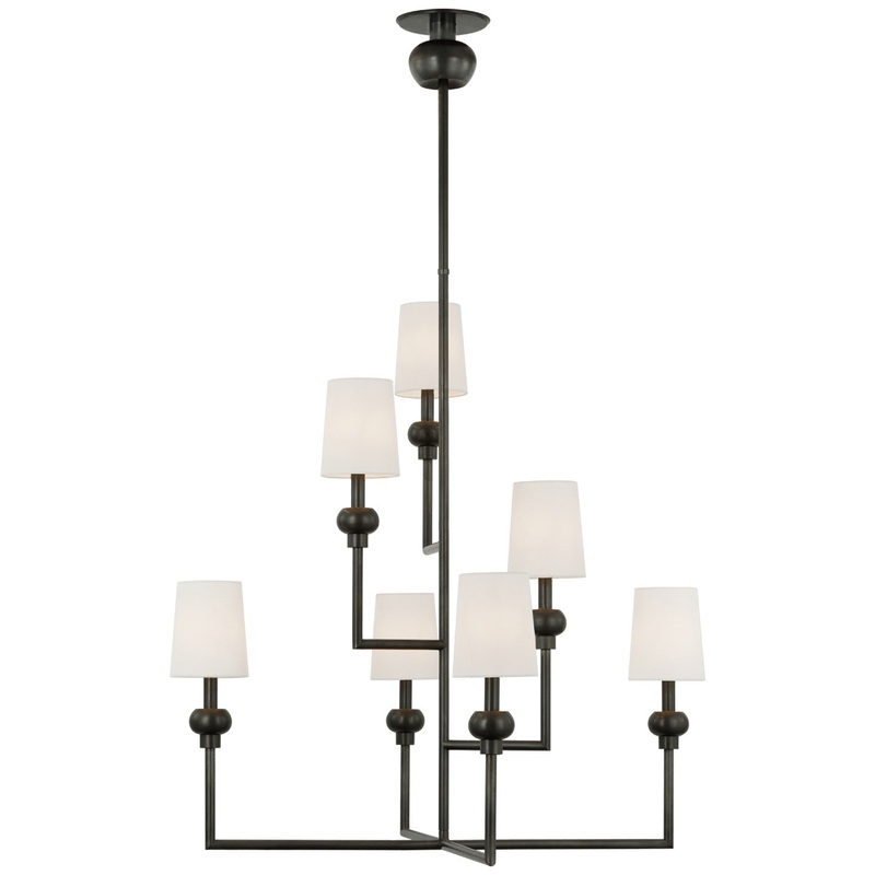 LED Chandelier from the Comtesse Collection in Bronze Finish by Visual Comfort Signature
