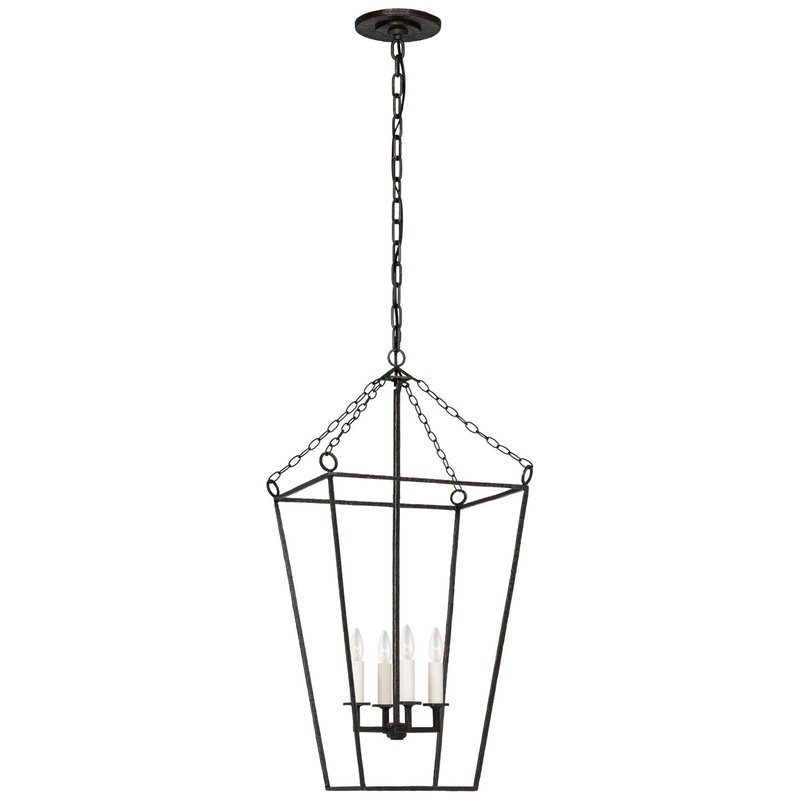 LED Lantern from the Malloy Collection in Aged Iron Finish by Visual Comfort Signature
