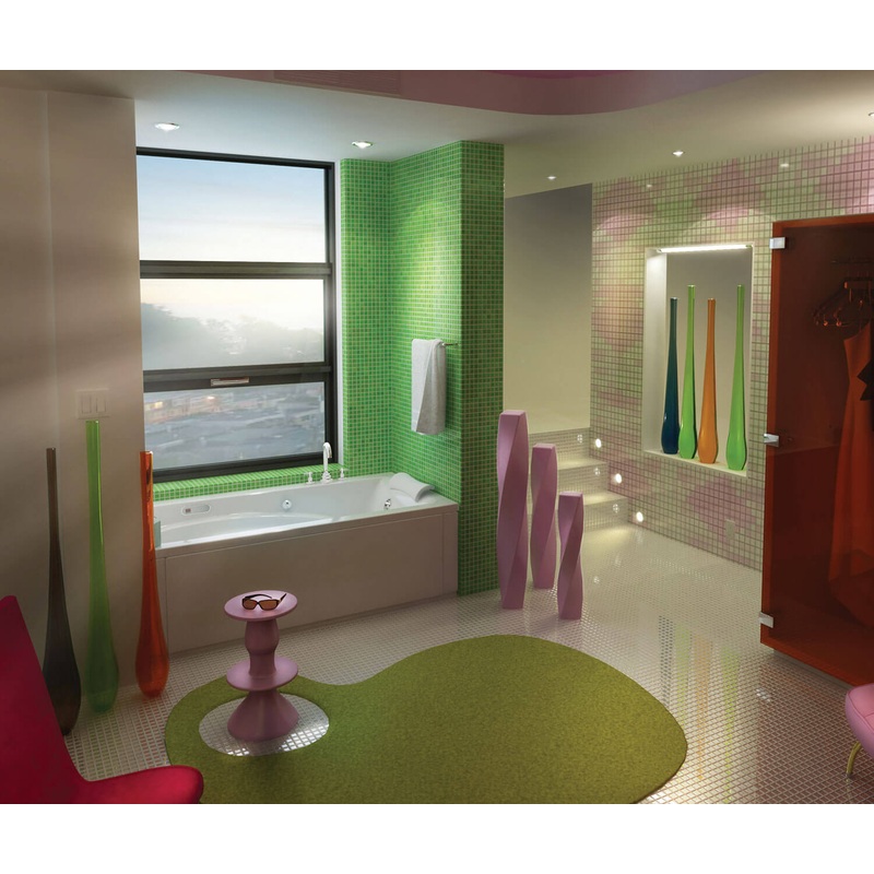 MAAX 101269-L-055-001 Optik 6636 Acrylic Alcove Left-Hand Drain Aerofeel Bathtub in White