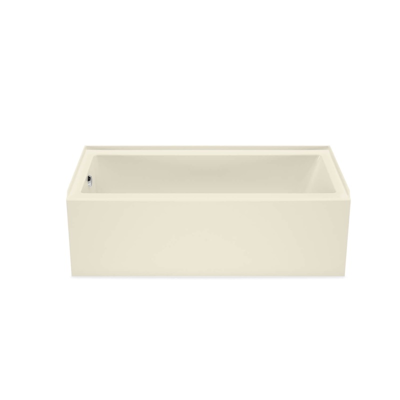 MAAX 106394-000-004-002 Bosca 6030 IFS Acrylic Alcove Right-Hand Drain Bathtub in Bone