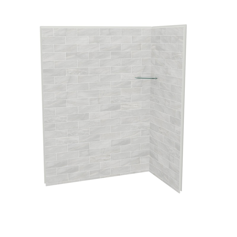 MAAX 107466-312-504 Utile 6036 Composite Direct-to-Stud Two-Piece Corner Shower Wall Kit in Organik Permafrost