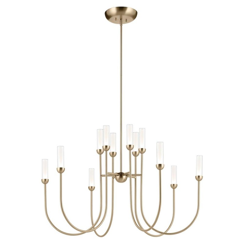 Moraine 40″ LED 12-Light 2-Tier Chandelier Champagne Bronze