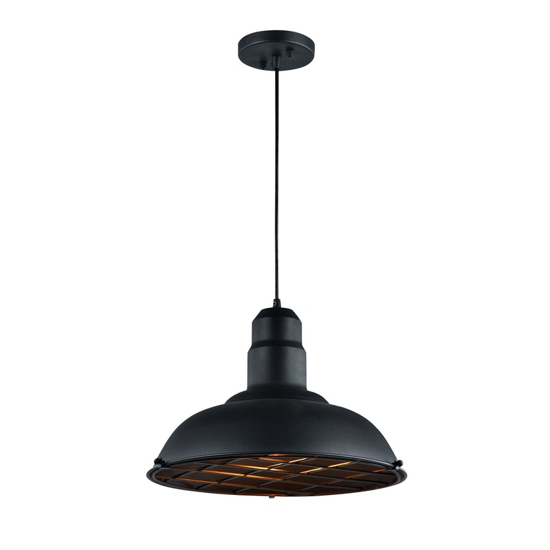 One Light Pendant from the Clarkson Series Collection in Matte Black Finish by Matteo Lighting