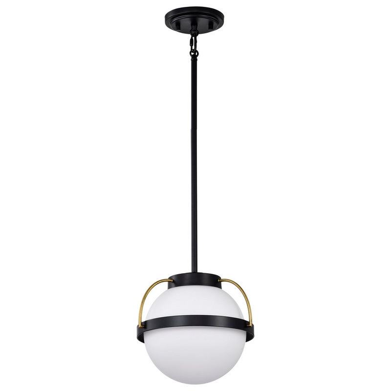 One Light Pendant from the Lakeshore Collection in Matte Black Finish by Nuvo Lighting