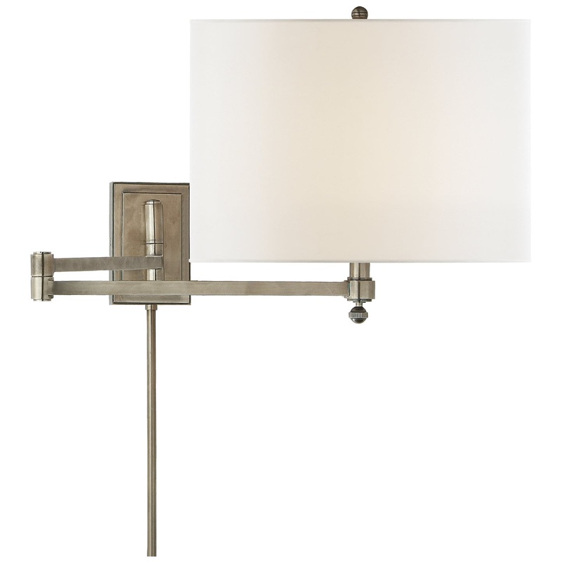 One Light Wall Sconce from the Hudson Collection in Antique Nickel Finish by Visual Comfort Signature