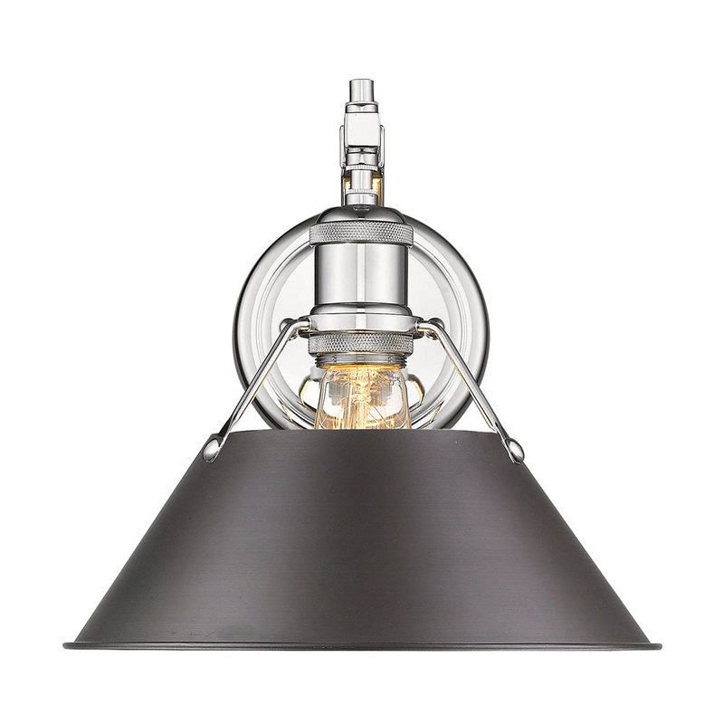 One Light Wall Sconce from the Orwell Collection in Chrome Finish by Golden