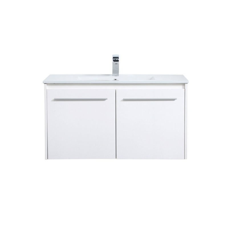 Single Bathroom Floating Vanity from the Rasina Collection in White Finish by Elegant Lighting