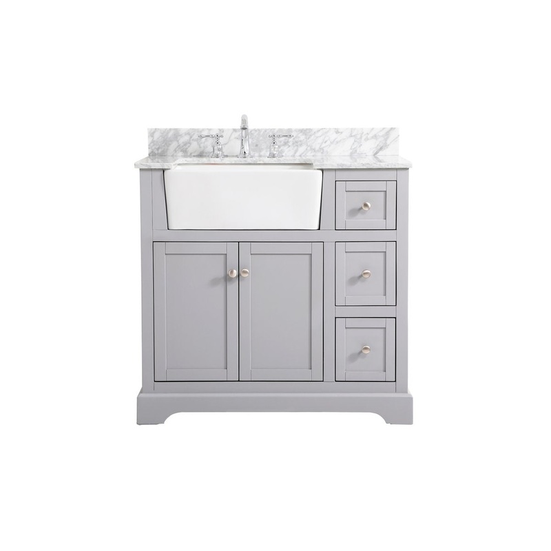 Single Bathroom Vanity from the Franklin Collection in Grey Finish by Elegant Lighting