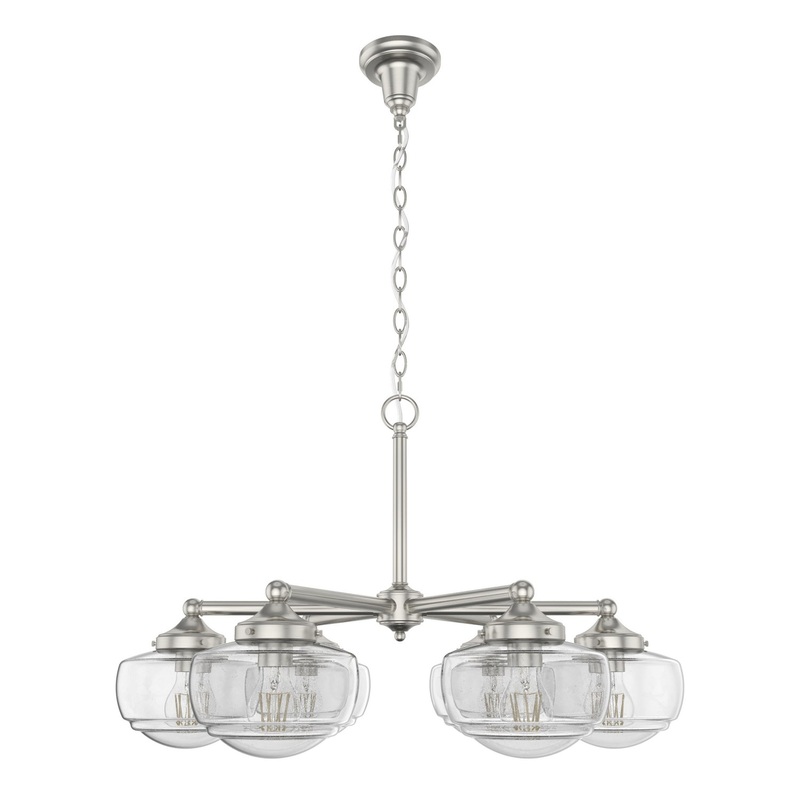 Six Light Chandelier from the Saddle Creek Collection in Brushed Nickel Finish by Hunter