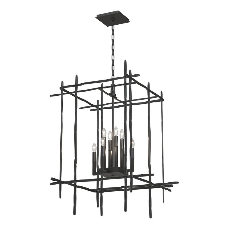 Tura 8-Light Large Chandelier Black