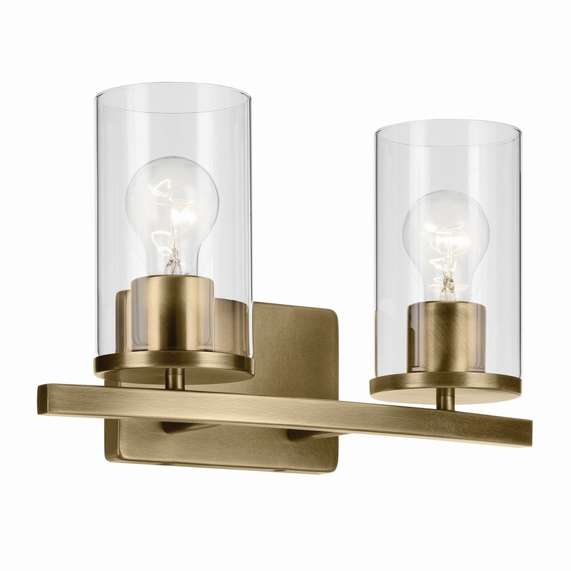 Two Light Bath from the Crosby Collection in Natural Brass Finish by Kichler