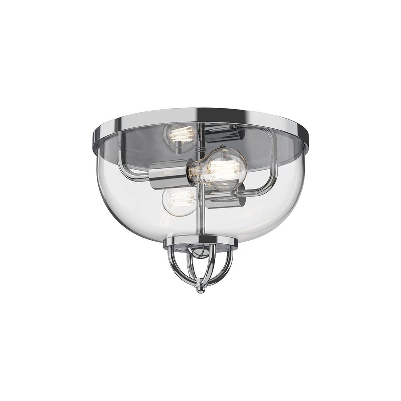 Two Light Flush Mount from the Lancaster Collection in Aged Gold|Chrome|Matte Black Finish by Alora