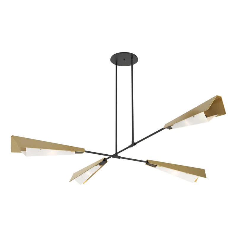 Vertex Large Pendant/Semi-Flush Black Modern Brass