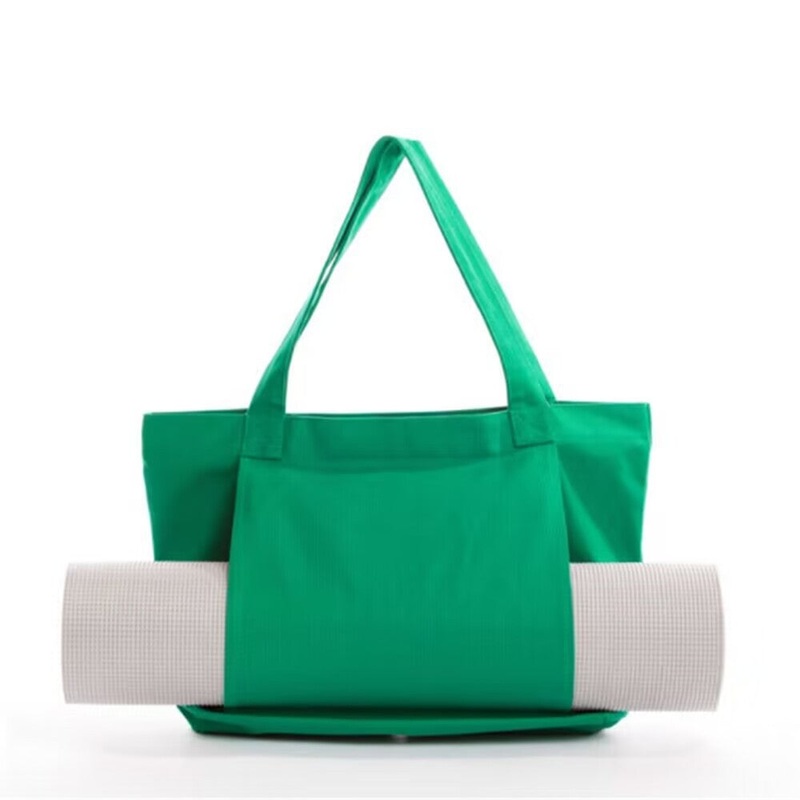 Yoga Mat Tote Bag – Durable Canvas Shoulder Bag for Outdoor Workouts & Travel(Green)