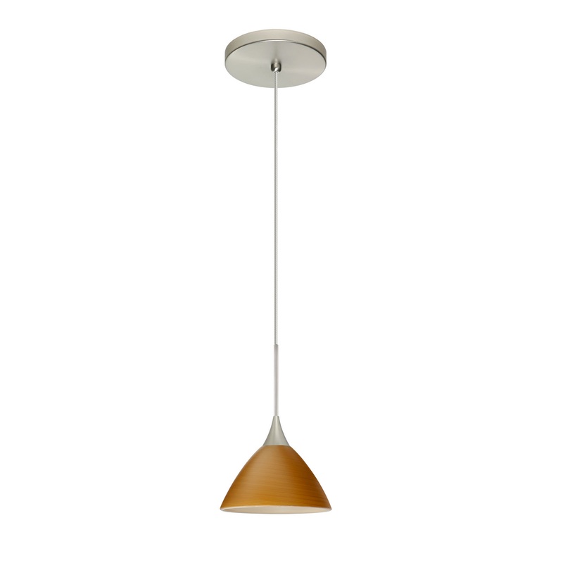 Besa 1XT-1743OK-LED-SN Domi One Light Pendant Satin Nickel