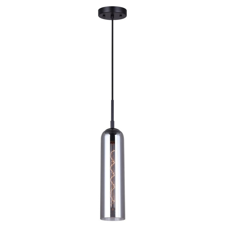 Canarm IPL740B01BK Eloise One Light Pendant Matte Black
