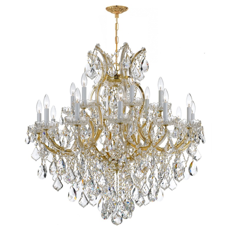 Crystorama 4418-GD-CL-MWP Maria Theresa 19 Light Chandelier Gold