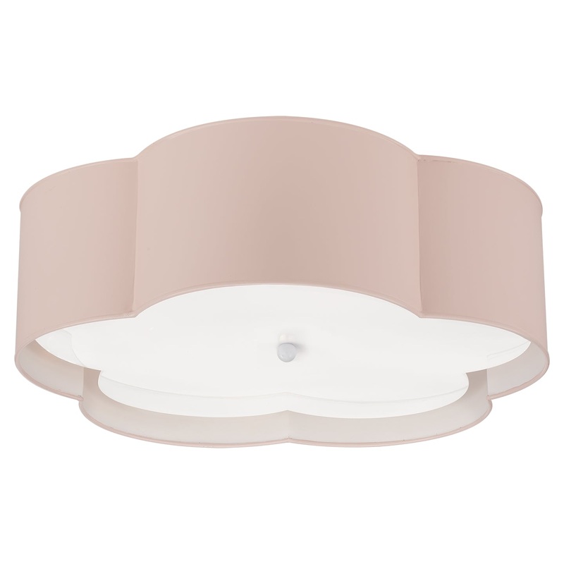 Four Light Flush Mount from the Bryce Collection in Pink And White Finish by Visual Comfort Signature